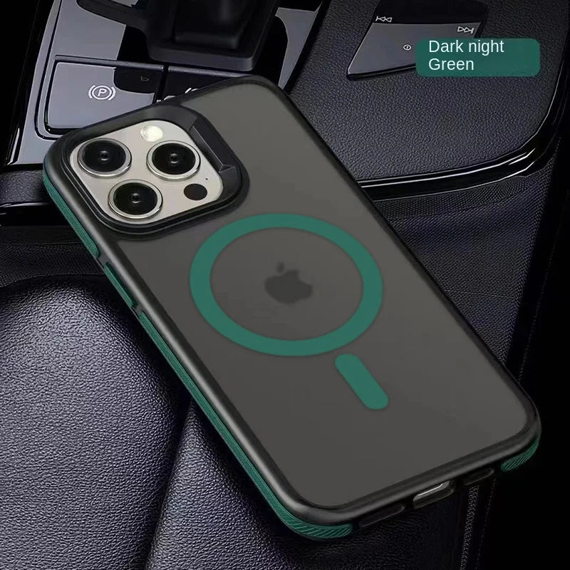 Magnetic Luxury Matte Translucent Armor Shockproof Case For iPhone 16 15 14 13 12 11 Pro Max Plus Magsafe Wireless Charge Cover