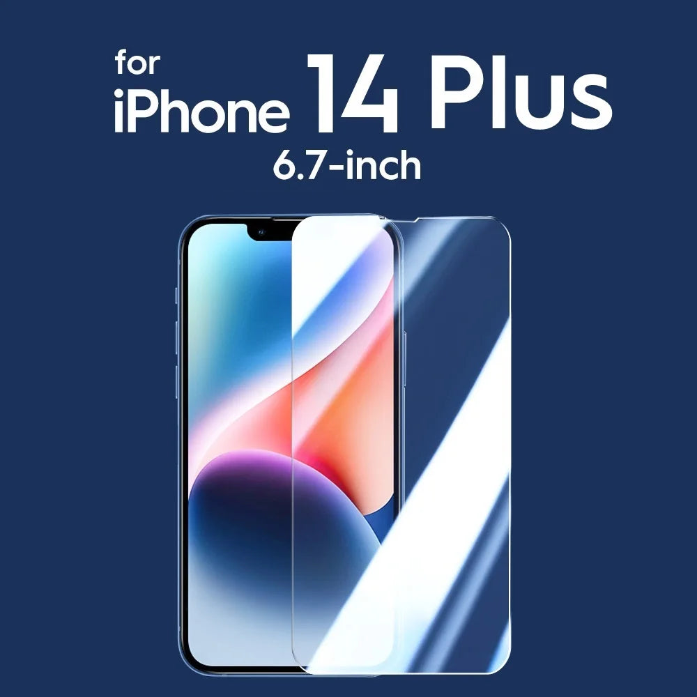 2PCS Screen Protector for iPhone 16 Pro Max 15 Pro 15 14 13 12 Tempered Glass 9H HD Front Film for iPhone 16